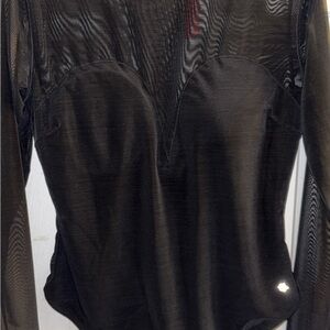 Elegant Black Sheer Women's Top